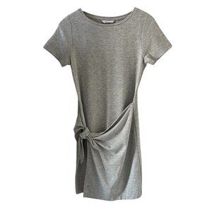 Club Monaco Twansia Tie Waist Knit Dress In Light Gray Size S